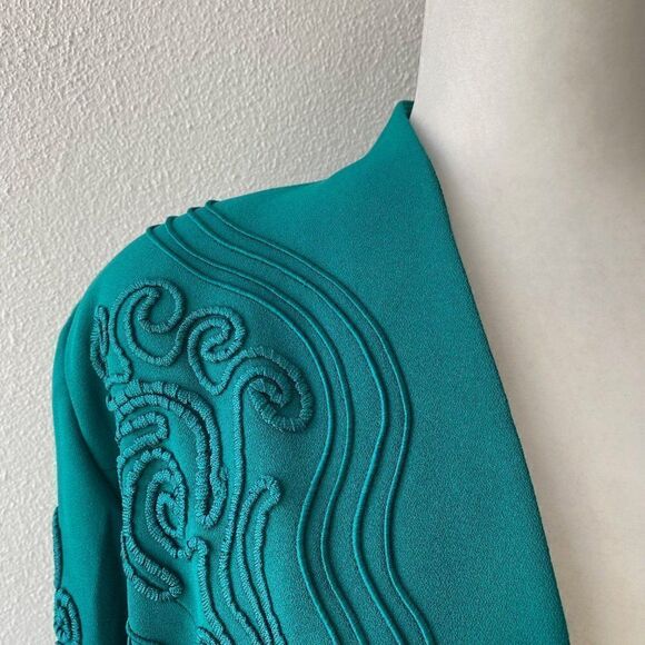 Orlando Rossi Vintage Jade Green Embellished Jacket SZ 20 NWT - Picture 8 of 13